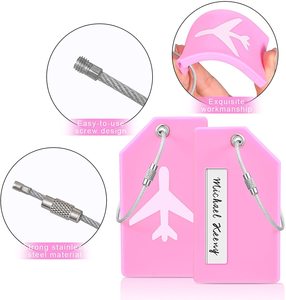 Étiquettes de bagage en silicone souple en gros, accessoires de voyage, porte-noms de valise, étiquettes de bagages - Product Image 2