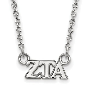 Collana di vita greca Zeta Tau Alpha placcata in oro 18K collana di lettere greche a doppio foro in acciaio inossidabile lucidato - Product Image 3
