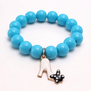 <b>Cute</b> Kids Beaded <b>Bracelet</b> With Blue White Acrylic Beads Charms Handbag Design Gift Jewelry - Product Image 5