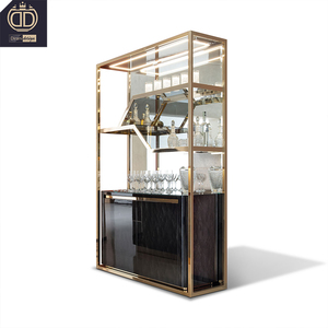 Meuble Bar Moderne de Luxe en Acier Inoxydable Doré, Mini Vitrine à Boissons en Bois pour la Maison, Armoire à Vin Db-giorgio-01-charisma - Product Image 1