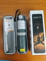 Lampe de camping télescopique, lanterne de camping, lampe de travail LED rechargeable avec support, lampe de poche portable pour la randonnée, le camping, la pêche