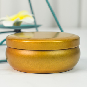 Plain Cooper Color Food Grade Round Metal Jar Small Candle Tin Box