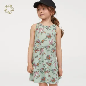 Organic Cotton Spring Dress Children Print Girls' Tank Skirt Summer Little Girl Dress Sleeveless Girl Dresses