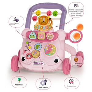 Andador de Aprendizaje para Bebés 2 en 1 de Plástico ABS Antivuelco con Música, Diseño Ligero y Plegable para 6-18 Meses, Capacidad de Carga de 15 kg - Product Image 4