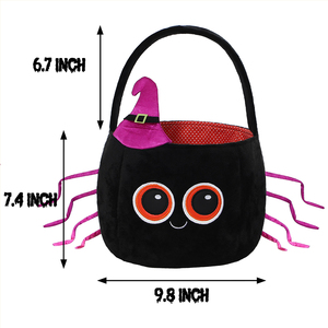En gros Personnalisé Mignon Halloween Soyeux <span class=keywords><strong>Araignée</strong></span> Trick Or Treat Panier Noir Halloween Bonbons Paniers - Product Image 3