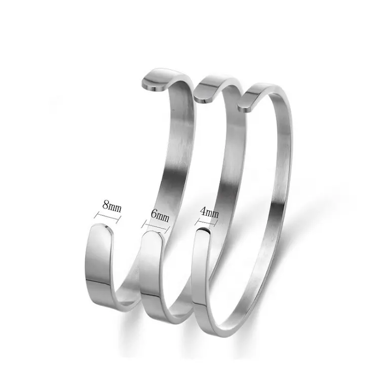 316L stainless steel customize engrave cuff bracelet blanks jewelry manufacture