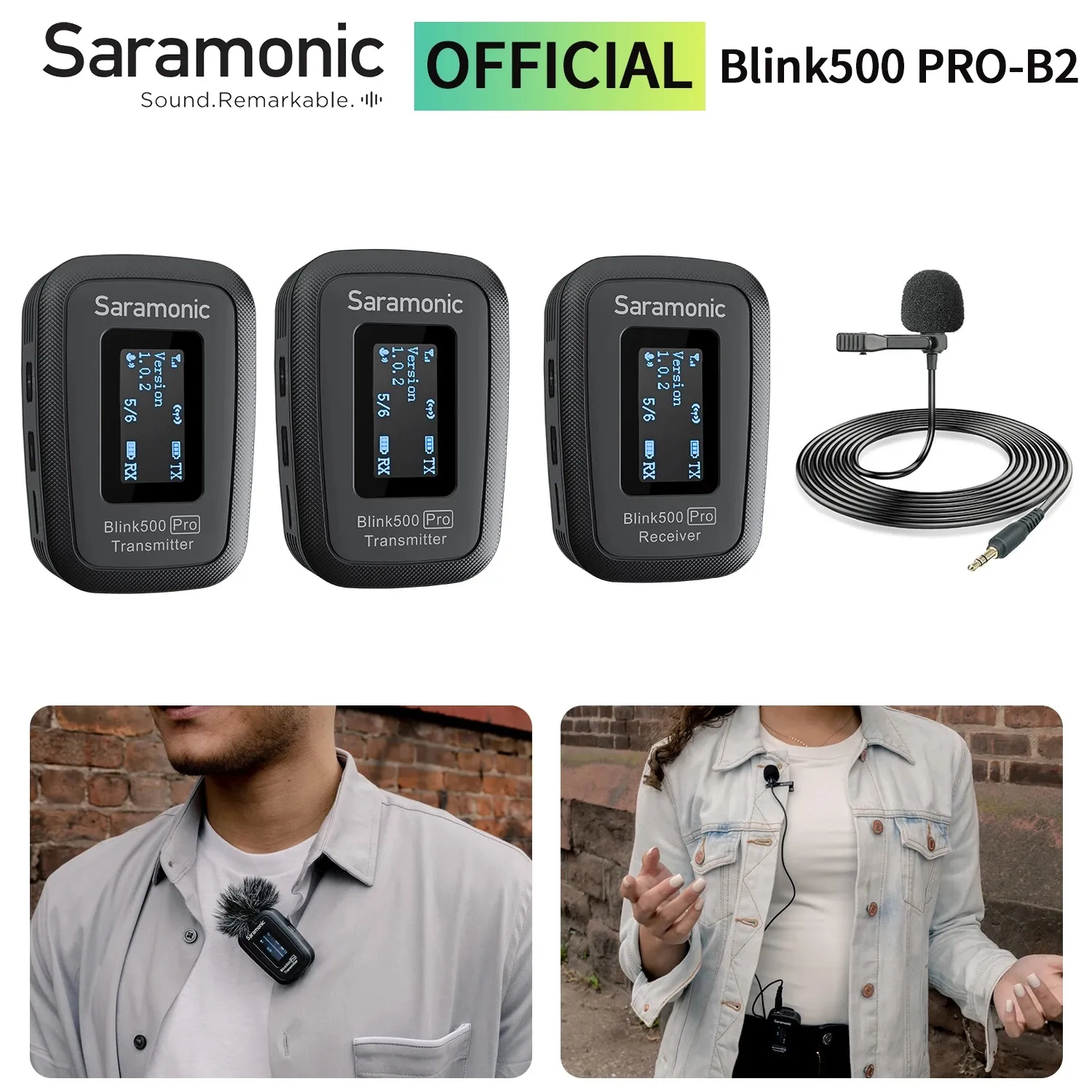 Профессиональный петличный конденсаторный беспроводной микрофон Saramonic Blink500 Pro для ПК, мобильного телефона, потоковый микрофон Youtube
