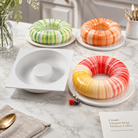 AKOKO Moule à gâteau en silicone creux de 7 pouces pour pâtisserie française Mousse au chocolat et beignet-Eco-Friendly Easy Demoulding Oven Safe