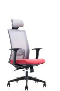 Chaise de bureau de direction moderne de luxe à dossier haut avec hauteur et appuie-tête ergonomiques réglables, pivotante, en tissu maillé pour usage professionnel - Product Image 3