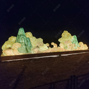 Sculpture en fibre de verre de rocher lumineux, montagne artificielle, décoration paysagère extérieure faite à la main - Product Image 1