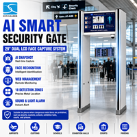Porte de détection de métaux intelligente IA avec fonction de capture de reconnaissance faciale, système de contrôle d'accès de sécurité avec écran LCD 29 pouces