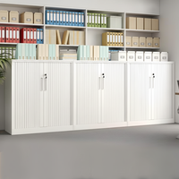 Armoire de bureau à porte enroulable en acier, grande capacité, verrouillable, pour dossiers, armoire commerciale épaissie avec porte enroulable et système de verrouillage