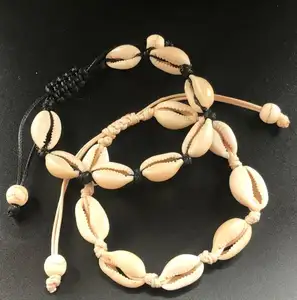 波西米亚风格贝壳海螺手链pulsera珠宝制作编织套装珠宝可调节贝壳手链适合女性
