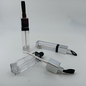 Tube carré transparent vide pour brillant à lèvres, contenant cosmétique avec couvercle à sangle, flacon portable pour gloss - Product Image 5