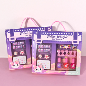 Kit complet de nail art DIY pour filles, autocollants pour ongles, paillettes, sans danger, non toxique, respectueux de l'environnement, facile à utiliser, vernis à ongles à base d'eau, cadeau créatif - Product Image 1