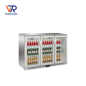 VICTORY KITCHEN Comptoir de bar à triple porte arrière Présentoir de boissons Armoire à vin vitrine de bar de glace pour restaurant supermarché - Product Image 1