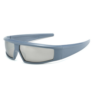 Lunettes de soleil enveloppantes punk Y2K pour femmes, lunettes de soleil futuristes tendance, lunettes de soleil vintage rectangulaires pour hommes, grandes montures, lunettes de soleil d'extérieur <span class=keywords><strong>2023</strong></span> - Product Image 1