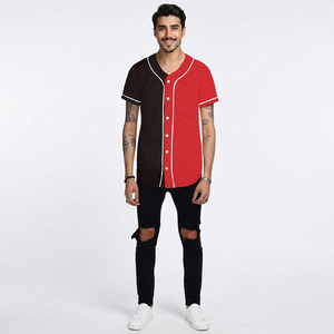 เสื้อเจอร์ซีย์เบสบอลกระดุมกระดุม2สีเสื้อทีมซอฟต์บอล - Product Image 1