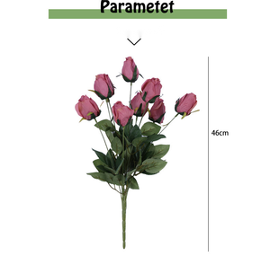 بخاخ عالي الجودة للطاولة المجرة 9 رؤوس حزمة زهور الورد الأحمر موردو زهور صناعية للمائدة - Product Image 4