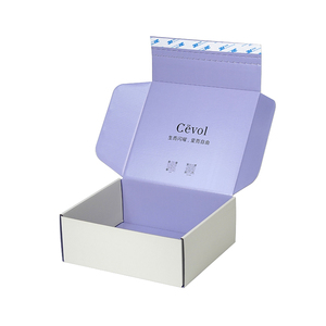 Boîte d'expédition en carton ondulé personnalisée avec bande déchirable, vente en gros, emballage auto-adhésif à fermeture éclair pour produits de beauté et vêtements - Product Image 2