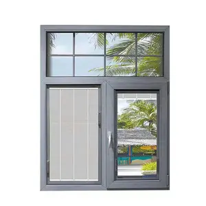 Bconstructions Cửa Sổ Cửa Sổ Cửa Sổ Pvc Upvc Đôi Màu Xám Tác Động Bão Với Lưới Chống Muỗi/Ruồi