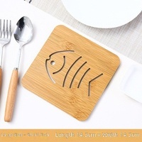 Sous-verre en bois ajouré au design coréen, motif dessin animé, isolant thermique, antidérapant, anti-brûlure, pour cuisine, dessous de plat, dessous de bol, dessous de casserole