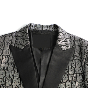Ultimi abiti alla moda argento <span class=keywords><strong>uomo</strong></span> <span class=keywords><strong>blazer</strong></span> <span class=keywords><strong>oversize</strong></span> in materiale misto viscosa poli <span class=keywords><strong>uomo</strong></span> - Product Image 3