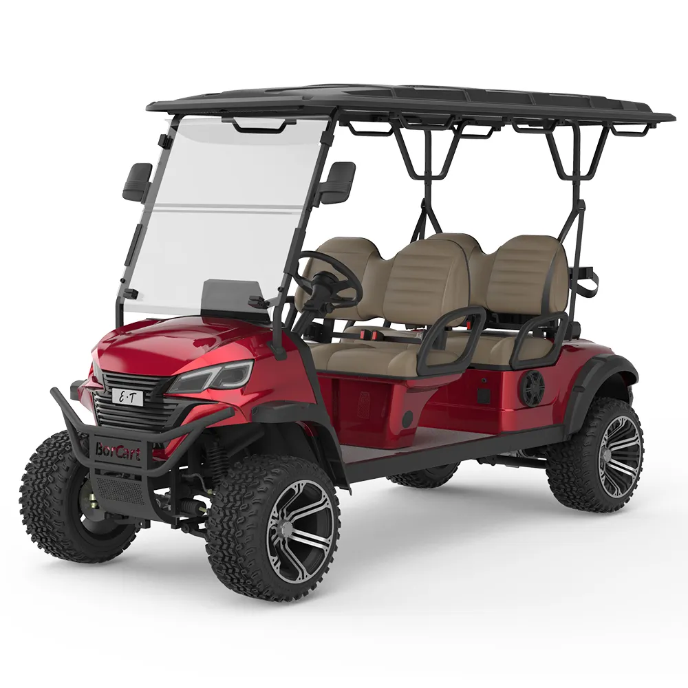 Carrinho de golfe luxuoso de 4 lugares com sistema CA Max 72V 5Kw, carrinho de golfe com 4 rodas, novo design de produtos de tendência, 2024