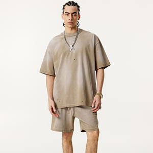 Camiseta de Punto de Manga Corta para Hombre, Color Sólido Básico, 100% Algodón, Suave, Transpirable, Antiarrugas, Corte Regular, Cómoda, para Verano - Product Image 2