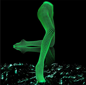 Halloween Glow in the Dark Netz strümpfe Kleid Leuchtende sexy Netz strumpfhose für sexy erotische Dessous für Frauen - Product Image 2