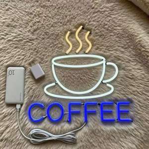 Applique murale LED multicolore vibrante pour cafés restaurants jaune blanc bleu enseigne néon décor accrocheur pour cafés boissons - Product Image 6