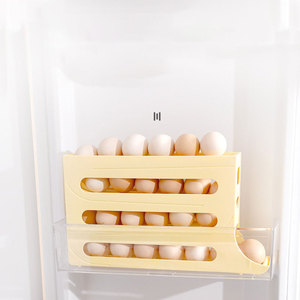 IStapromo Gifts 4 Tiers <b>Egg</b> Holder <b>Egg</b> Organizer <b>Storage</b> Container Rolling Rack Large Capacity <b>Egg</b> <b>Storage</b> Box for Home Fridge - Product Image 1