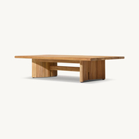 Ensemble de table de balcon en rotin Table de thé de jardin extérieure et chaise longue en osier Ensemble de canapé en rotin pour hôtel en bois de teck moderne