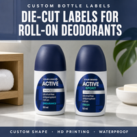 Étiquettes Imprimées Personnalisées Imperméables pour Flacons de Déodorant Roll-On Fabricant d'Étiquettes OEM/ODM