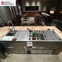 Table de préparation réfrigérée standard de 1,5 m en acier inoxydable argenté 220 V, plan de travail commercial, comptoir de bar, fabriqué en Chine continentale