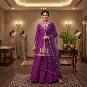 Natural Crep Silk Embroidery Designer Lehenga Choli Set For Women Party| latest Bridal Stylish Design <b>Wedding</b> Lehenga Choli - Product Image 1
