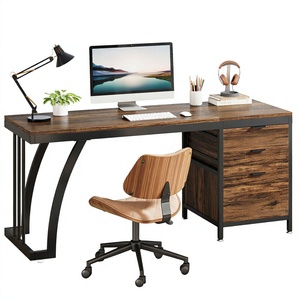 Escritorio de Computadora con Acabado Rústico de Madera, 59 Pulgadas, Estación de Trabajo con 3 Cajones de Almacenamiento, Mesa para Oficina en Casa o Estudio - Product Image 4