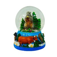 Globe à eau en résine personnalisé, design créatif, globe à neige, sculpture tropicale peinte à la main, objet de collection, marque JXF