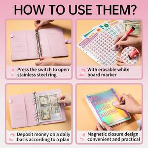 100 Envelope Challenge <strong>Binder</strong> Custom Logo 2025 New PU A5 <strong>Budget</strong> <strong>Binder</strong> Savings Challenge <strong>Budget</strong> Planner Book - Product Image 3