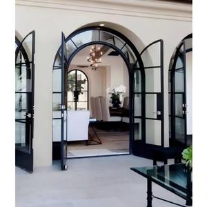 <span class=keywords><strong>Porte</strong></span> d'entrée de sécurité en fer forgé à rupture de pont thermique, design arche, prix usine, pour maison, villa - Product Image 5