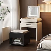 Meubles de maison : Coiffeuse en bois blanche pour chambre à coucher, avec rangement, miroir et éclairage, pour filles