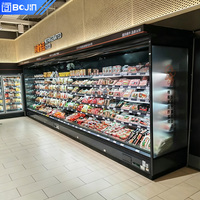 Vitrine Réfrigérée Commerciale Bojin à Température Unique pour Légumes, Refroidissement par Ventilation, Contrôle Numérique de la Température, Dégivrage Automatique, Ouvert à l'air libre