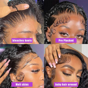 Mật độ 250% 13x4 ren phía trước <span class=keywords><strong>Bob</strong></span> Tóc Giả 4x4 13x4 xoăn ren phía trước <span class=keywords><strong>Bob</strong></span> Tóc Giả 5x5 Brazil Remy tóc con người nước sóng tóc giả - Product Image 4