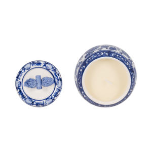Candela Profumata in Ceramica con Coperchio, Design Chinoiserie, Votiva a Colonna per Interni ed Esterni, Decorazione per la Casa - Product Image 6