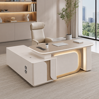 Bureau de direction en forme de L avec armoire latérale, prix d'usine, mobilier de direction personnalisé pour PDG et managers