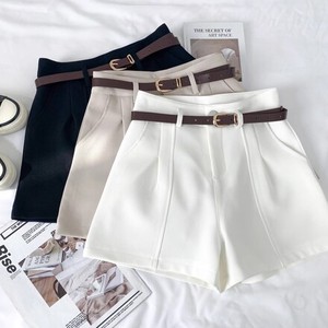 Damen High-Waist Weiße Shorts Frühling Sommer Lässige Weite Modehose Gewebte Mittelhohe Taille Atmungsaktives Trendmuster - Product Image 2