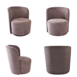 Sillones Giratorios Modernos CARLFORD de Tela para Sala de Estar, Muebles para el Hogar, Sillón con Base de Metal Negro, Sillones para Sala de Estar - Product Image 3