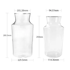 Factory Supplies Glass Water Jugs For Cold Brew Cooking Glass Coffee Carafe Juice Pitcher Customizable Glass Carafe Beverage Jug