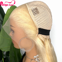 Perruques transparentes sans colle en cheveux humains blonds 613, densité 150%, lisses comme des baguettes, avec frontale 13x4/13x6/4x4/5x5, en cheveux vierges malaisiens longs