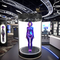 Vitrine d'affichage holographique 3D, écran transparent haute résolution 4K, interaction IA, tube holographique, OEM, éducation interactive en intérieur